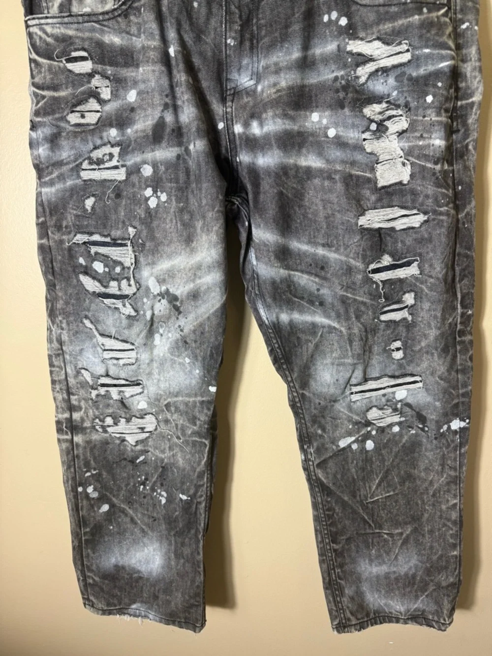 Jordan Craig Collins Jeans 42x32 Distressed Paint Splatter‎ Y2K Grunge